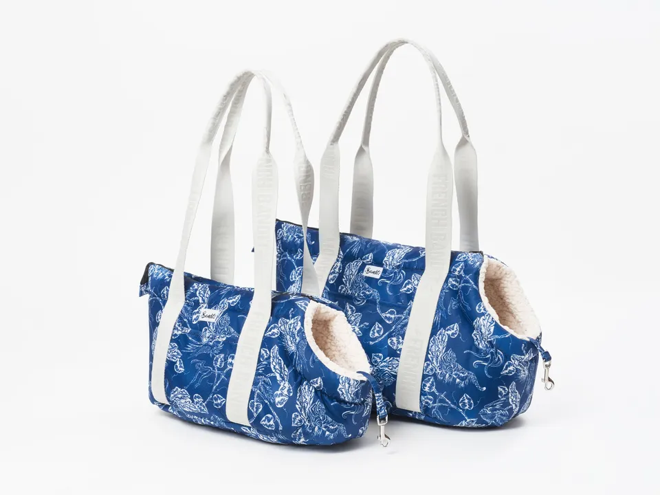 bandit-sac-transport-chien-toile-de-jouy-motif-exotique-xs image 1