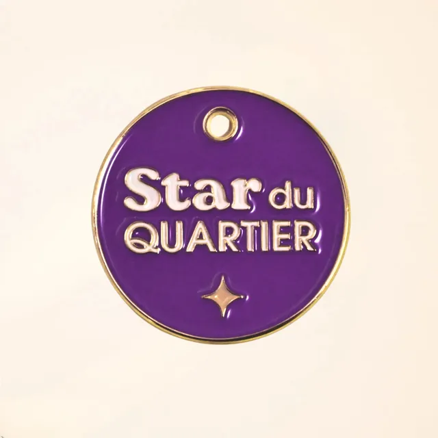 fid-le-paris-m-daille-star-du-quartier-violet-zinc-32mm image 1