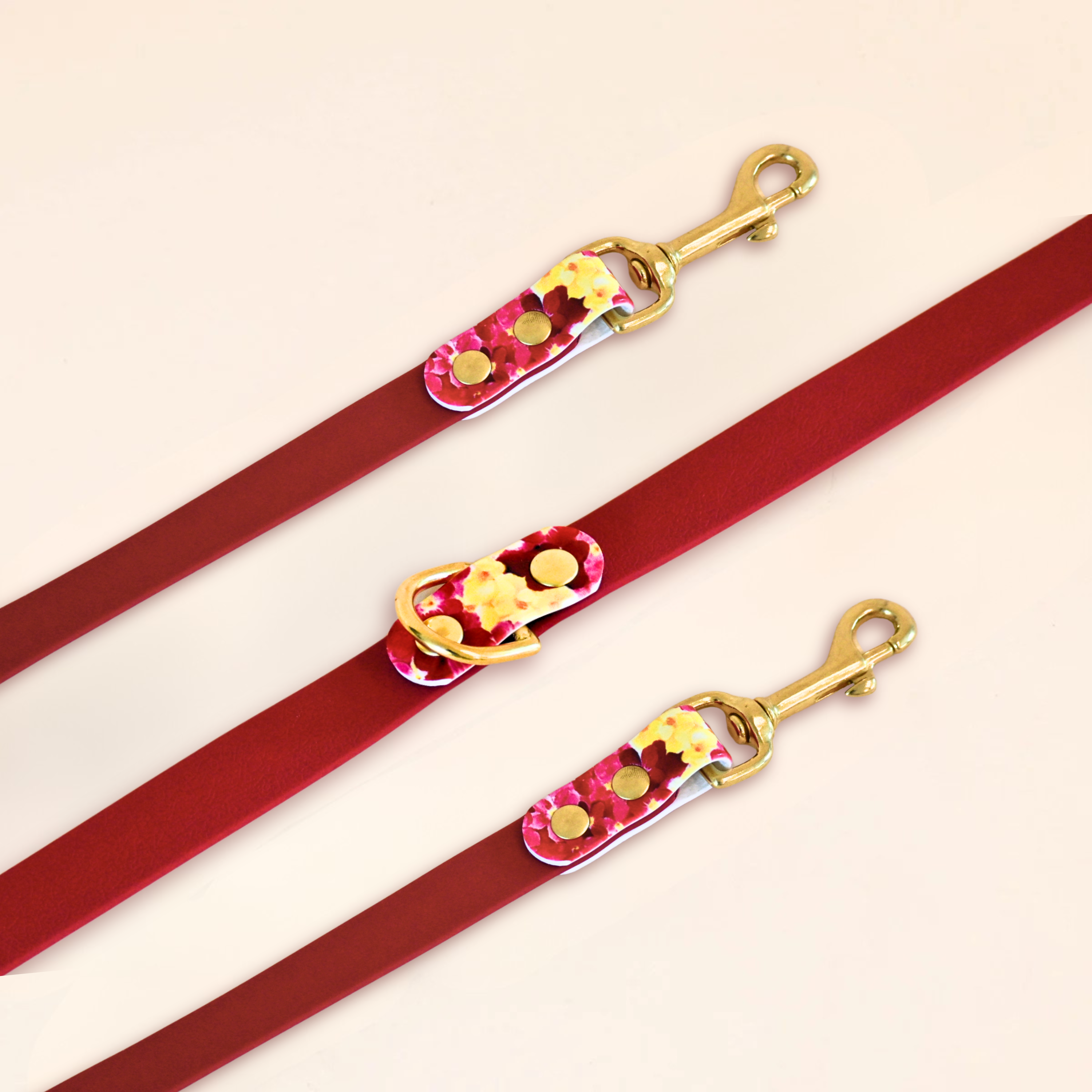 fid-le-paris-bloom-laisse-multi-positions-chien-bordeaux-floral image 1