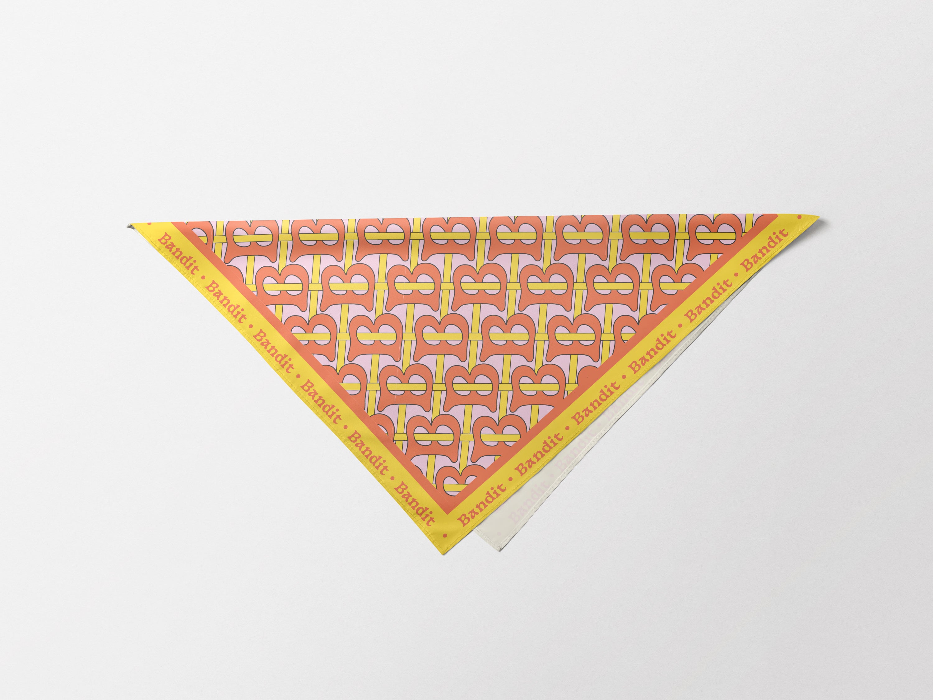 bandit-monogramme-foulard-chien-orange-taille-m-43x43 image 3