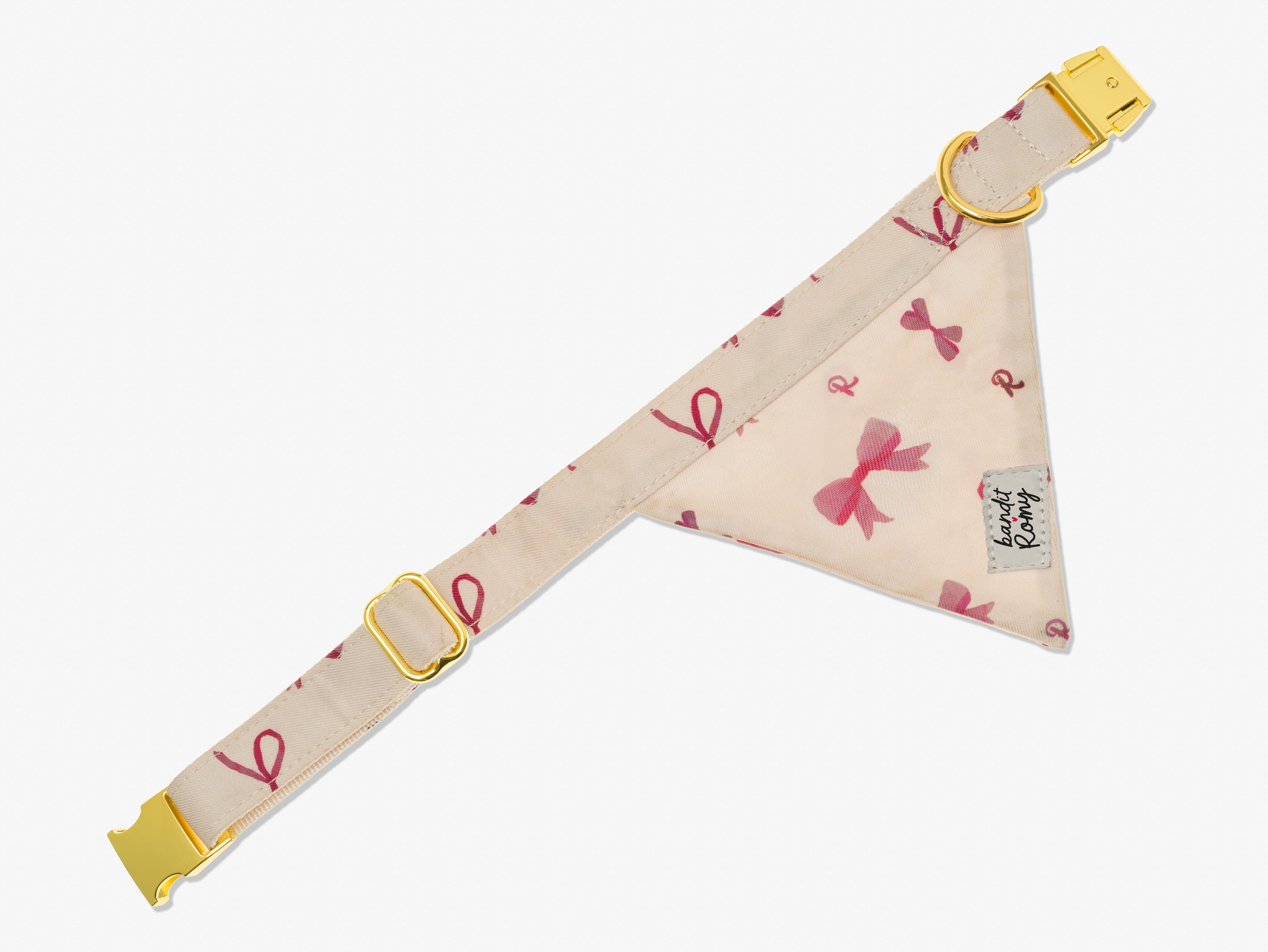 bandit-x-romy-bandana-chien-rubans-roses-chien-moyen image 1