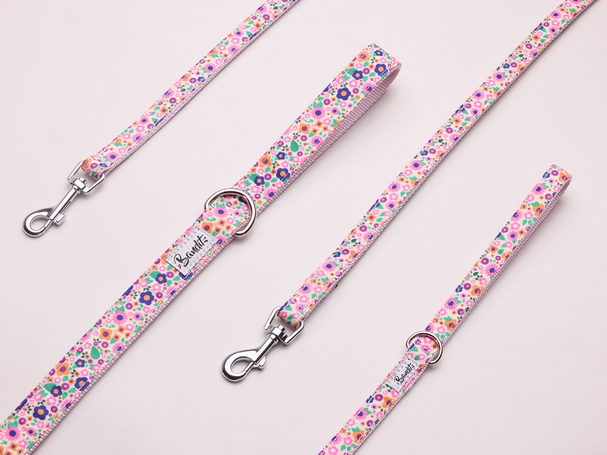bandit-laisses-pink-blossom-laisse-rose-fleuri-120-cm image 1