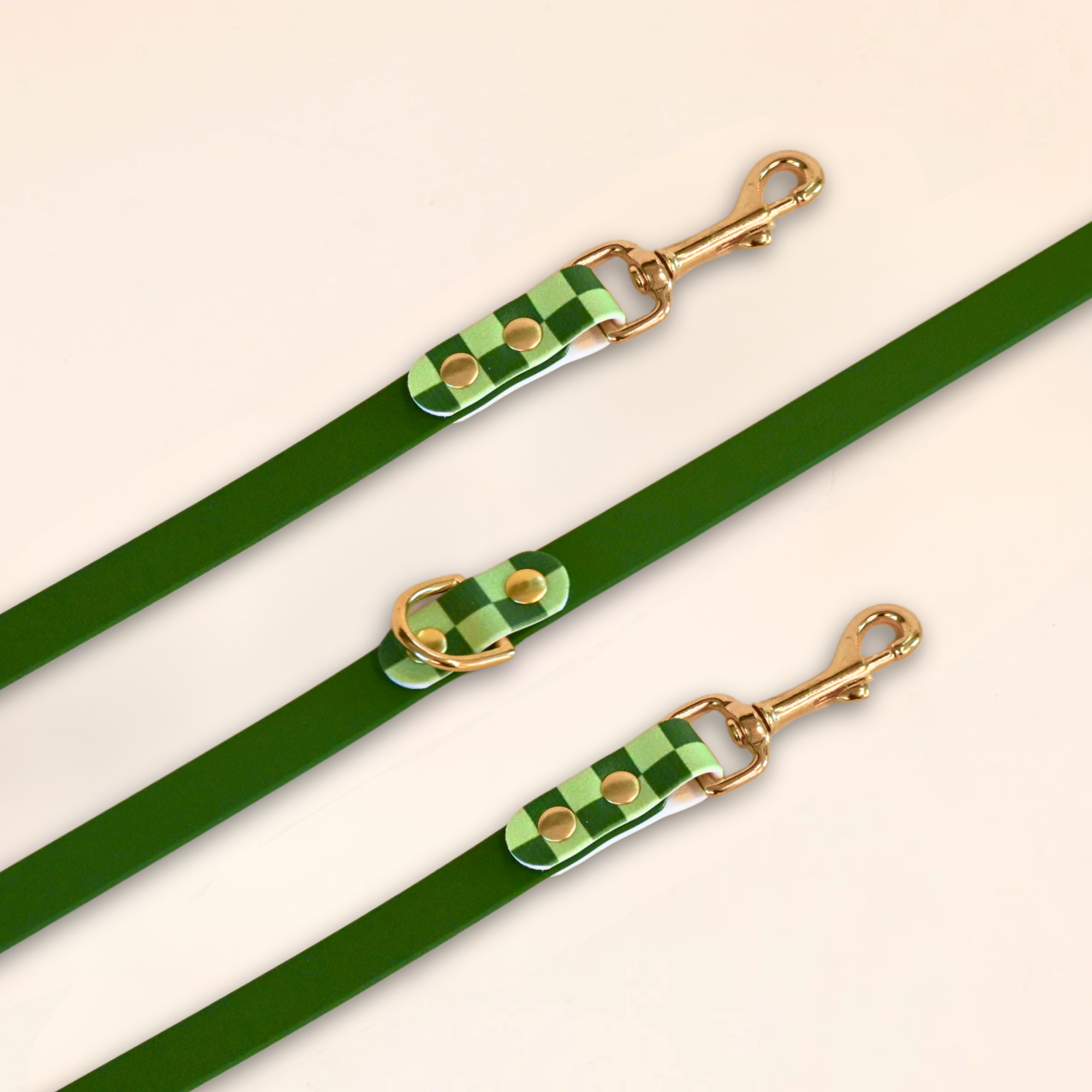 fid-le-paris-laisse-multi-positions-chien-damier-vert-20-mm image 1