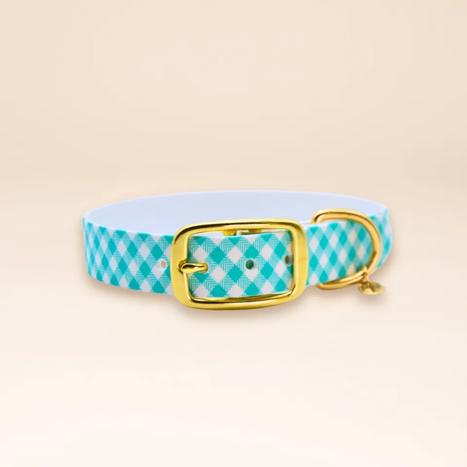 fid-le-colliers-vichy-bleu-collier-chien-imperm-able image 1