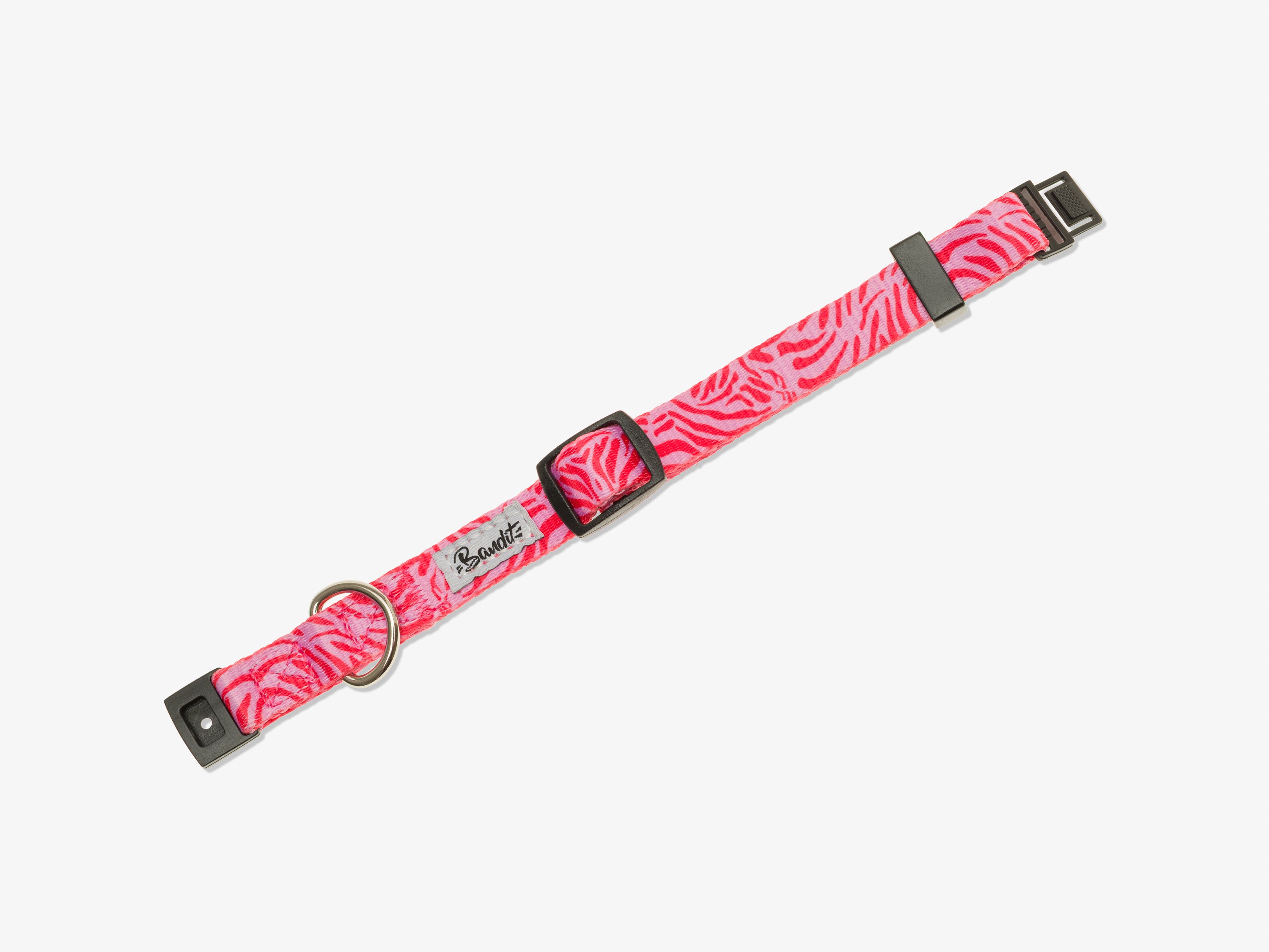 bandit-pink-zebra-collier-chat-z-bre-rose-anti-tranglement image 1