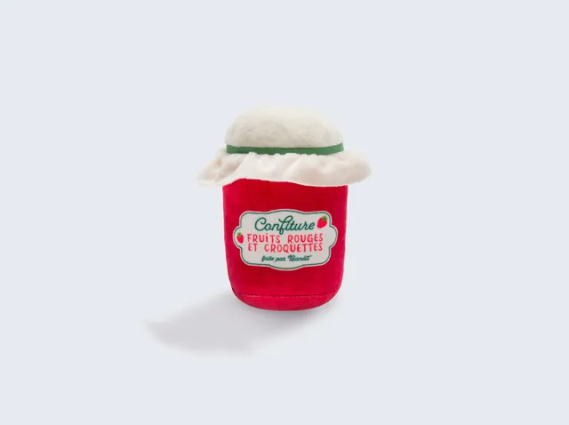 bandit-pot-de-confiture-jouet-chien-peluche-couineur image 1