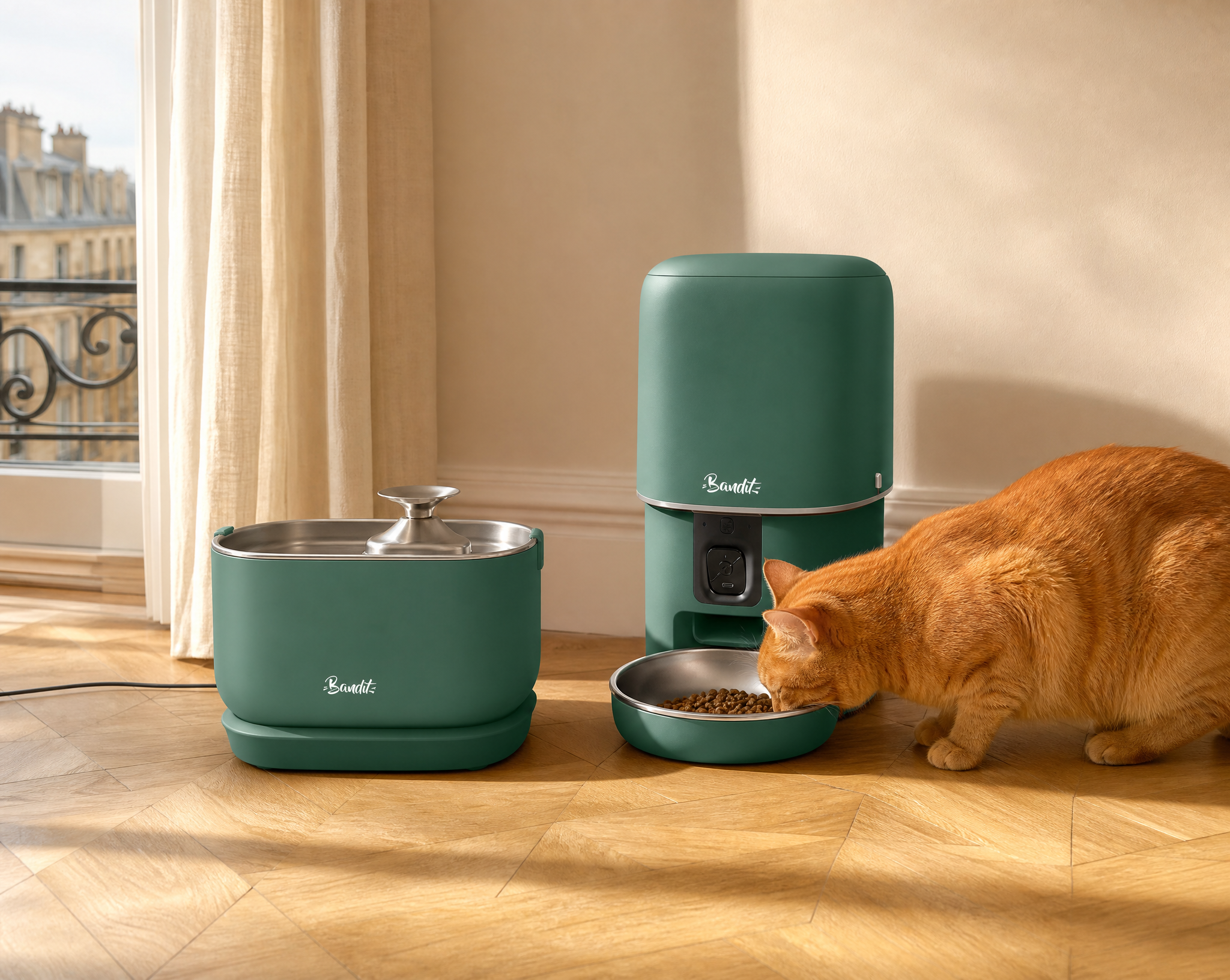 bandit-kit-fontaine-filaire-distributeur-croquettes-vert image 5