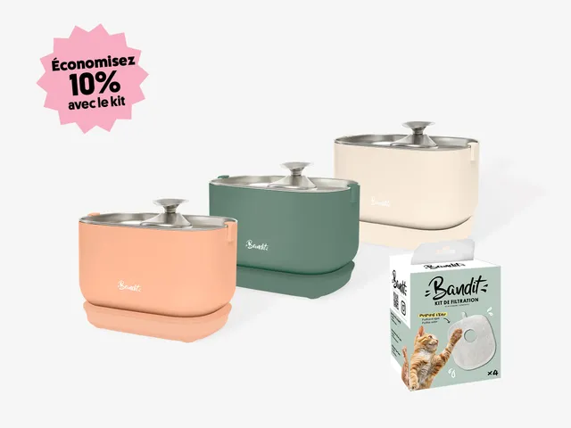 bandit-kit-fontaine-chat-filaire-inox-2-5-l-4-filtres image 1