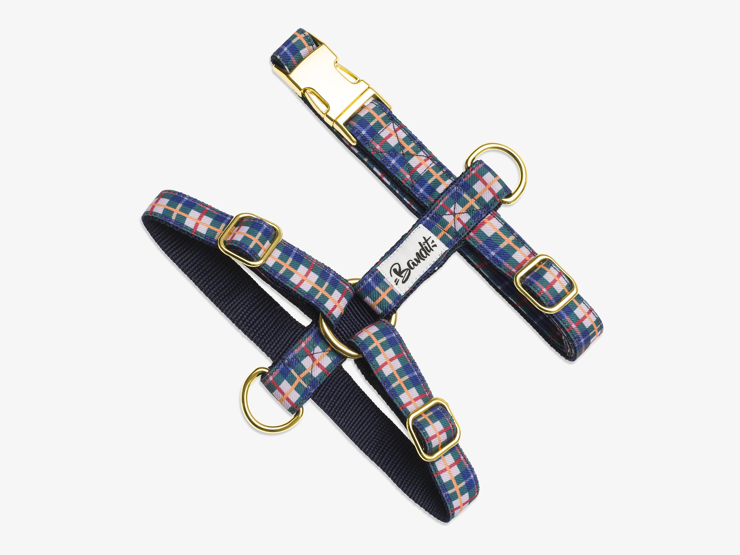 bandit-harnais-chien-grand-froid-tartan-lilas-chien-moyen image 1