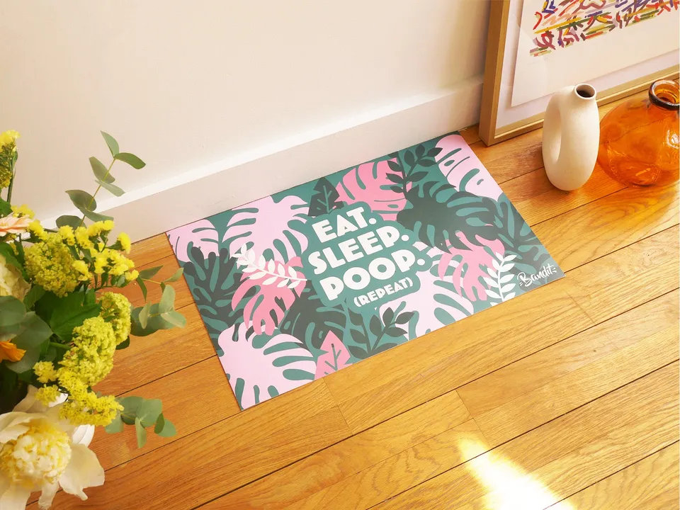 bandit-eat-sleep-poop-tapis-gamelle-pvc-55x33-cm image 1