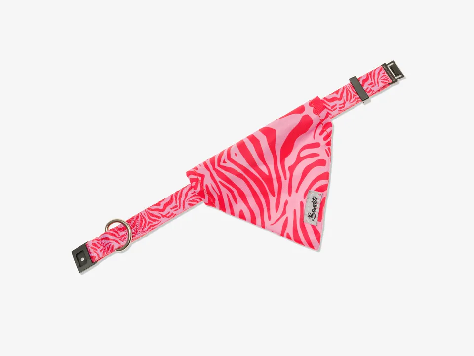bandit-pink-zebra-bandana-chat-z-bre-rose-anti-tranglement image 1