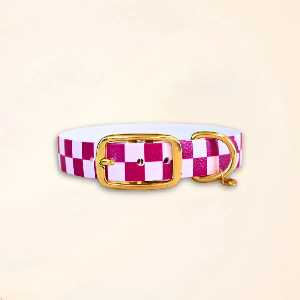 fid-le-paris-damier-collier-chien-rose-baby-rose-taille-m image 1