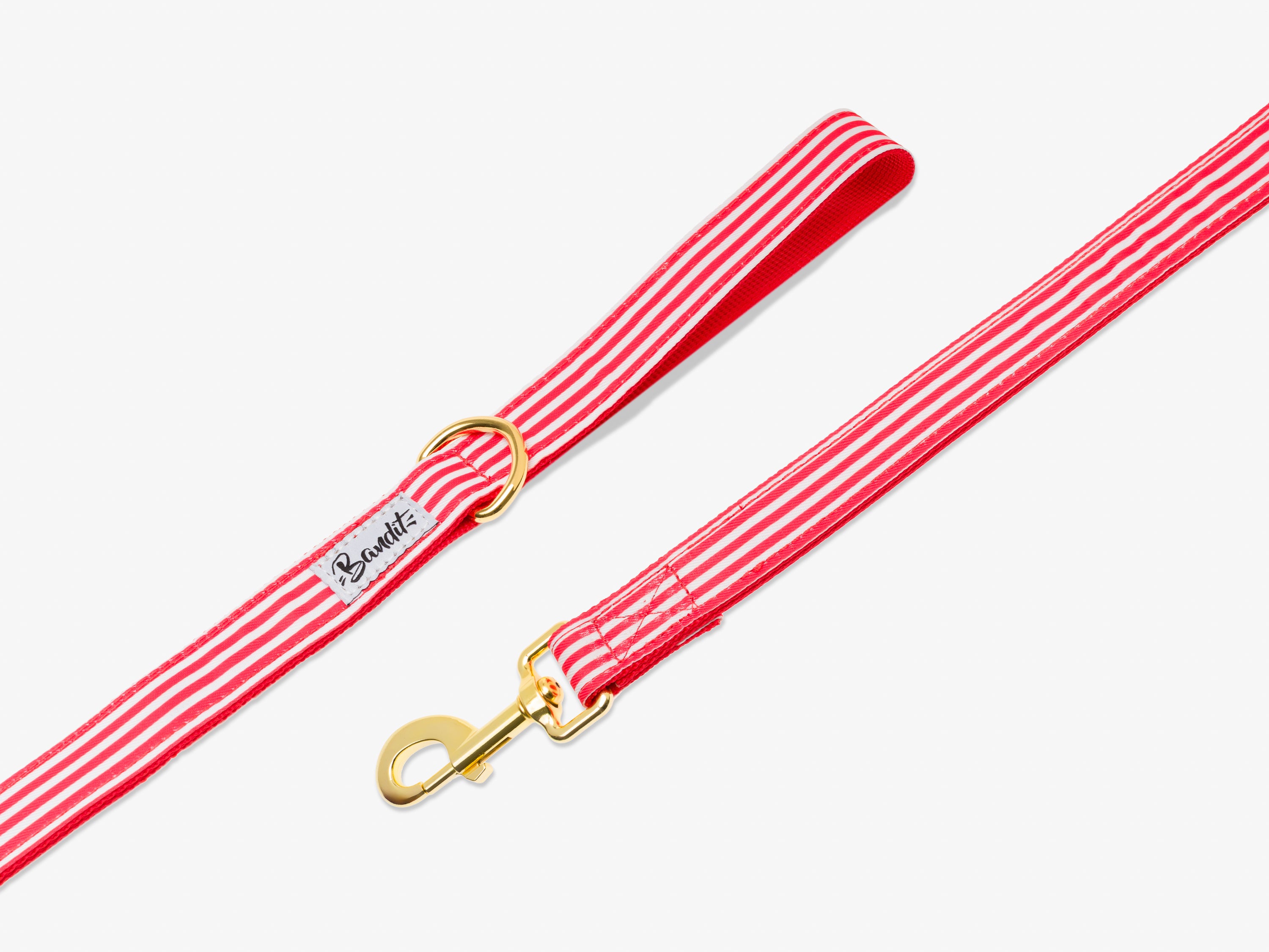 bandit-les-bains-laisse-chien-120-cm-ray-rouge-blanc image 1