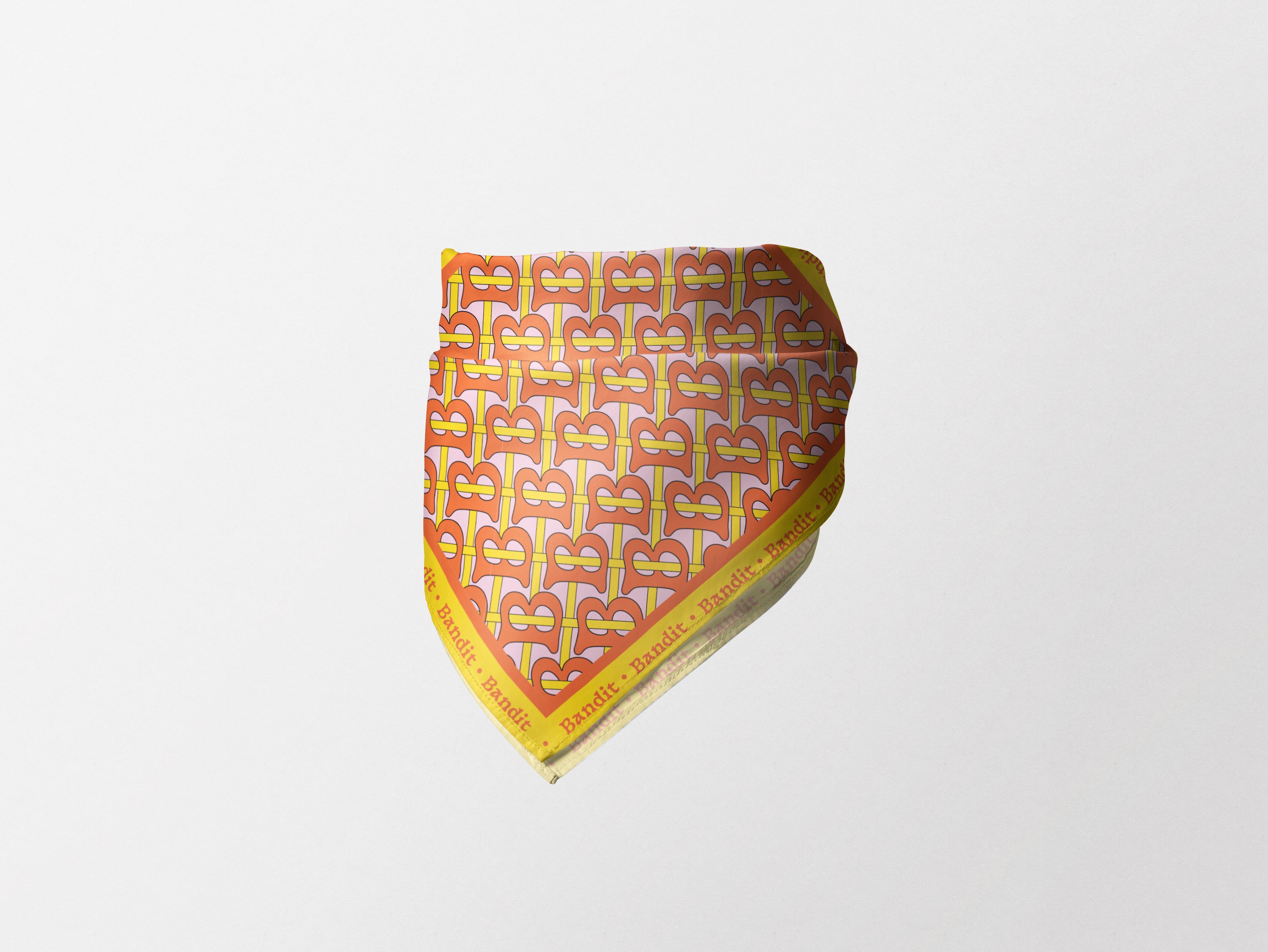 bandit-monogramme-foulard-chien-orange-taille-m-43x43 image 5