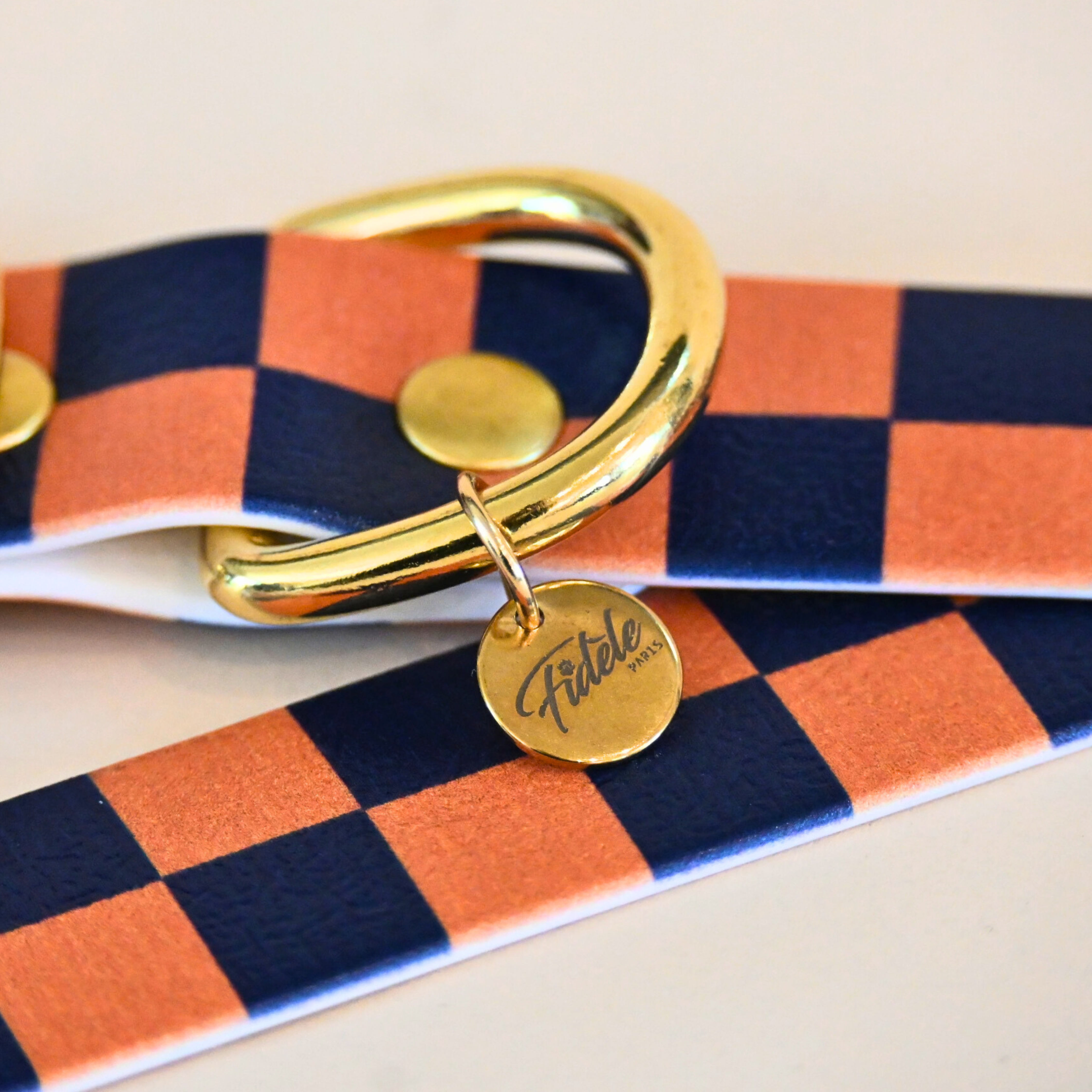 fid-le-paris-collier-damier-chien-bleu-nuit-chic image 2