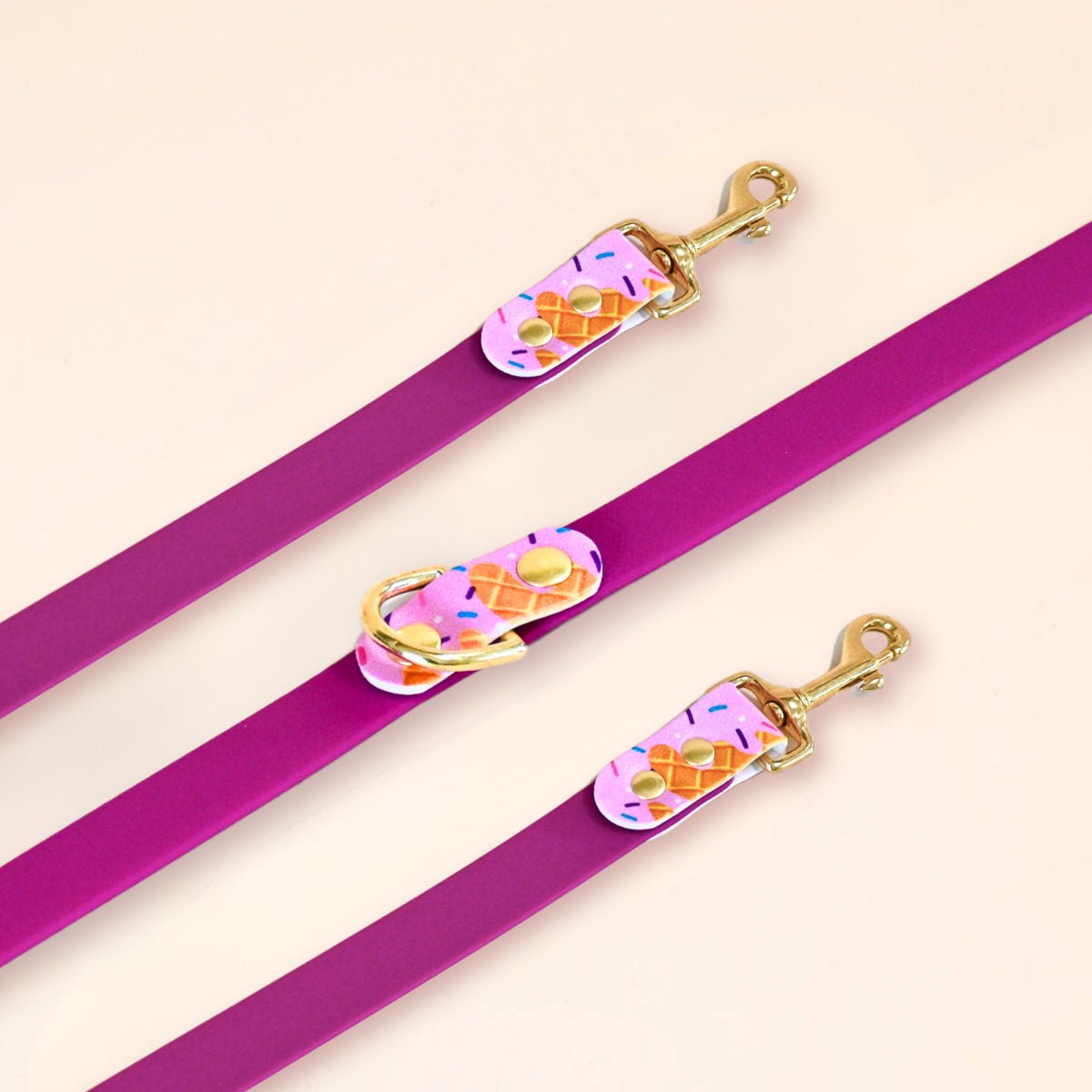 fid-le-paris-ice-cream-laisse-multi-positions-rose-beige image 1