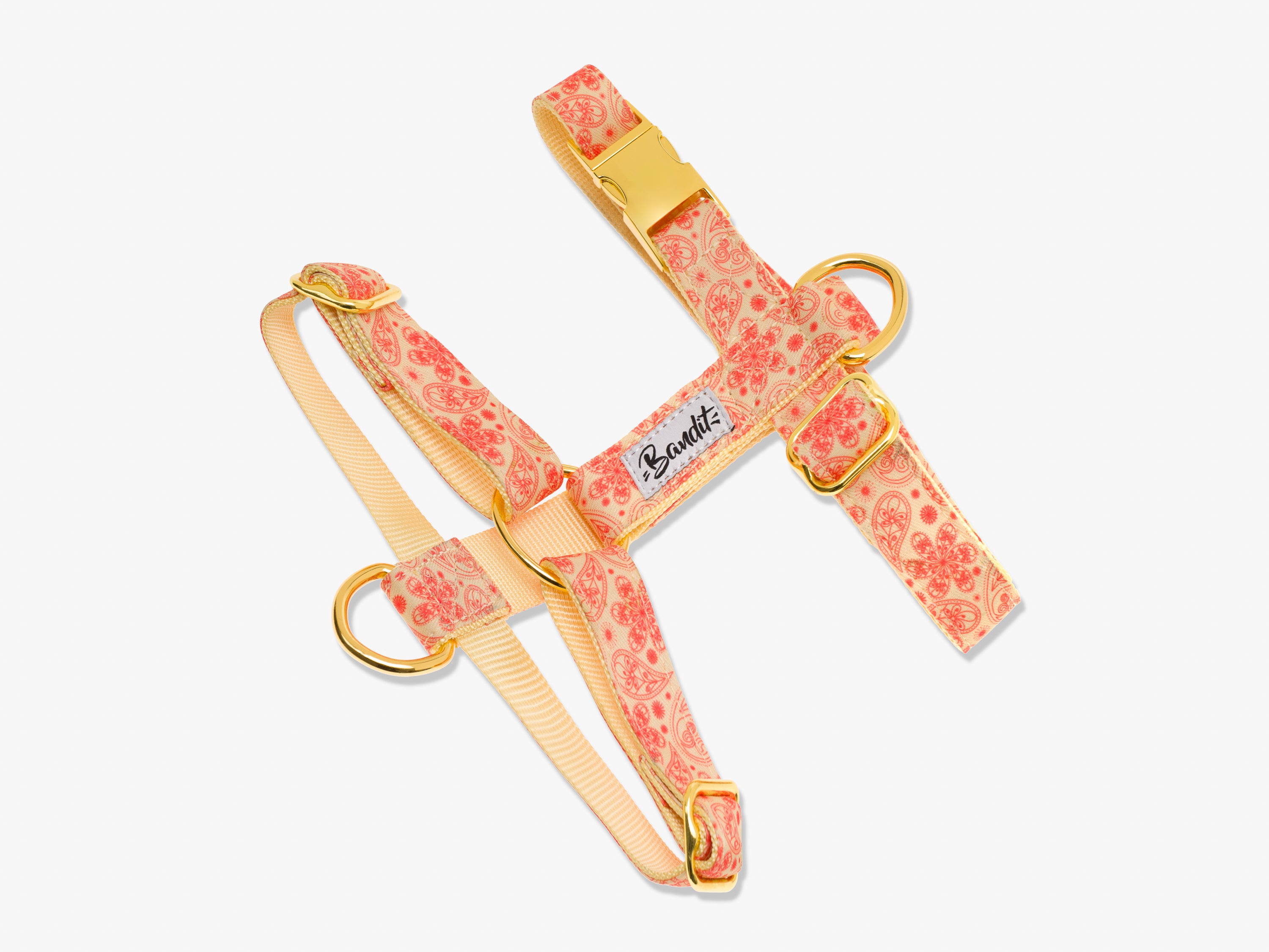 bandit-harnais-chien-paisley-jaune-golden-vibe-moyen image 1
