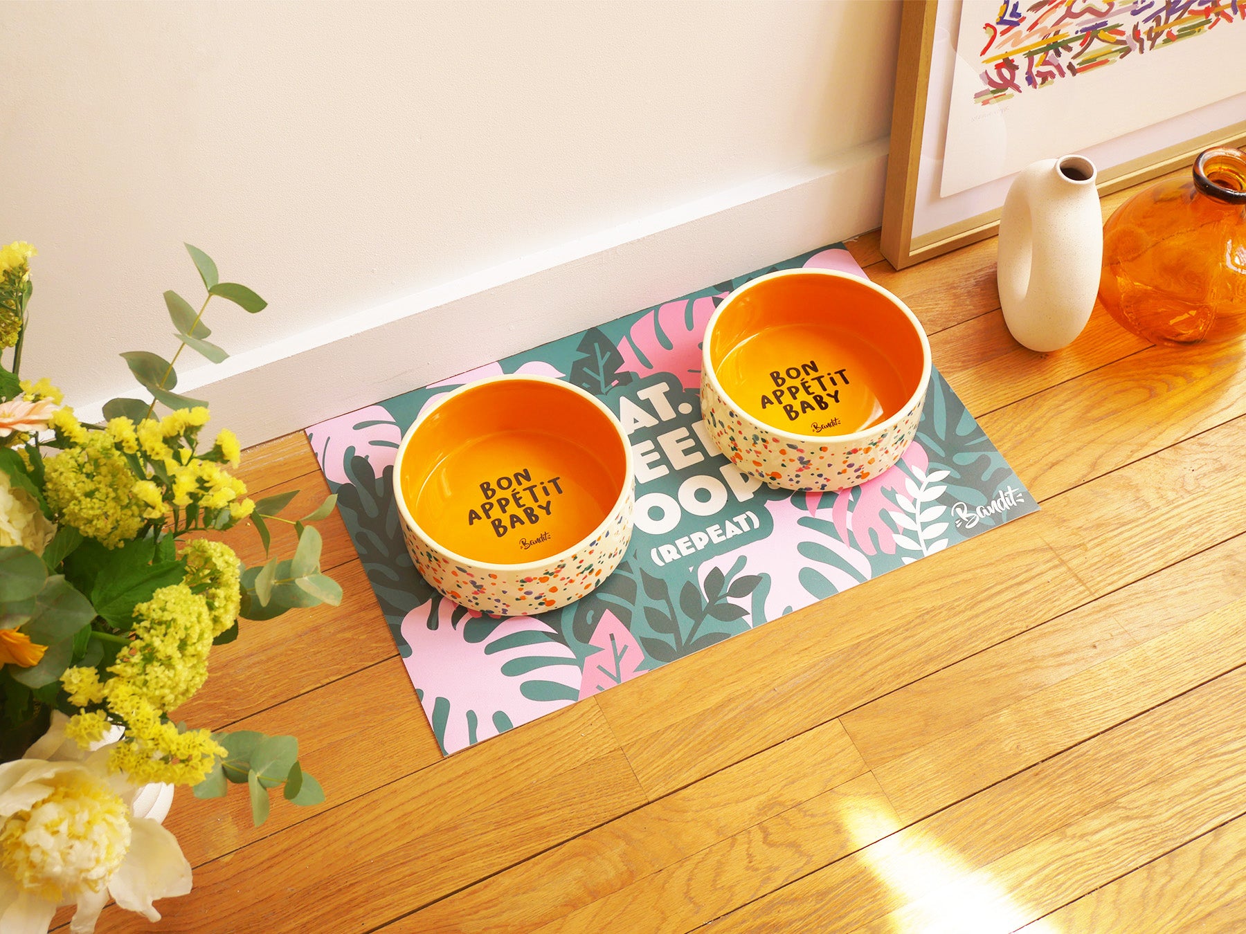 bandit-eat-sleep-poop-tapis-gamelle-pvc-55x33-cm image 2