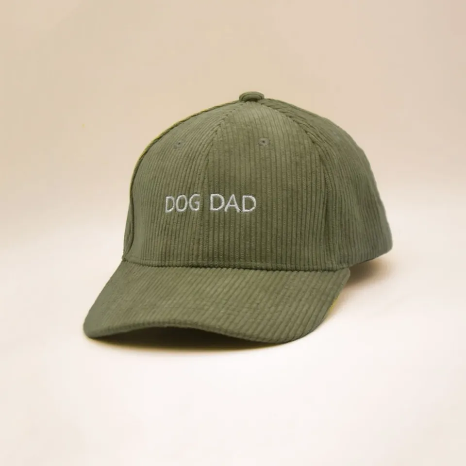 fid-le-paris-dog-dad-casquette-kaki-velours-c-tel-brod-e image 1