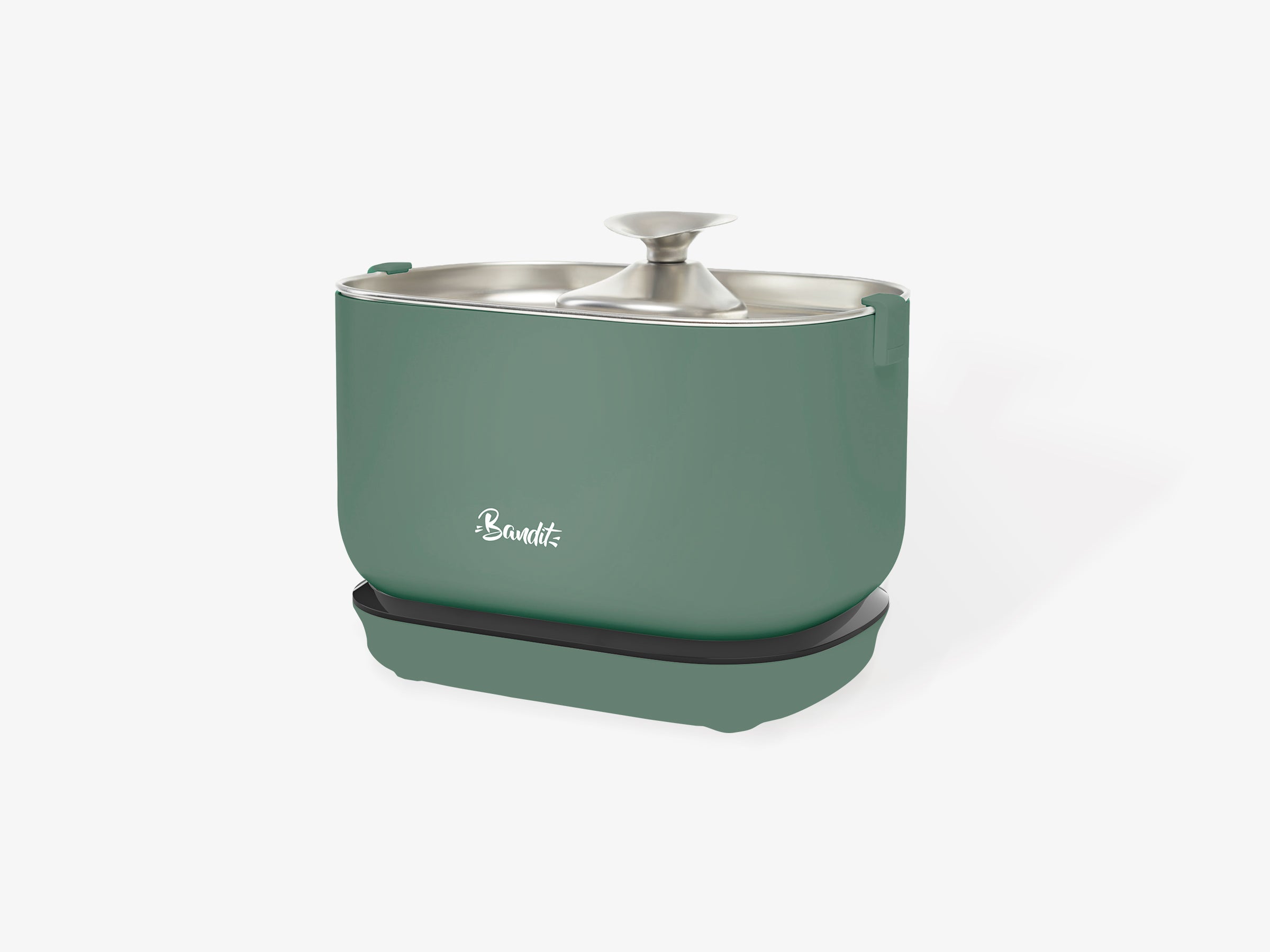 bandit-fontaine-sans-fil-fontaine-eau-chat-verte-2-5l-inox image 2