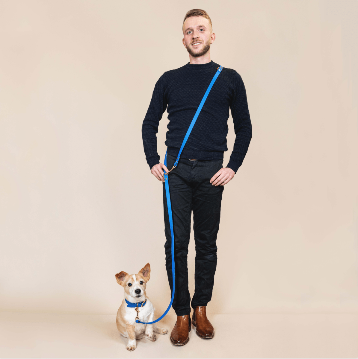 fid-le-paris-laisse-multi-positions-chien-bleu-roi-biothane image 2