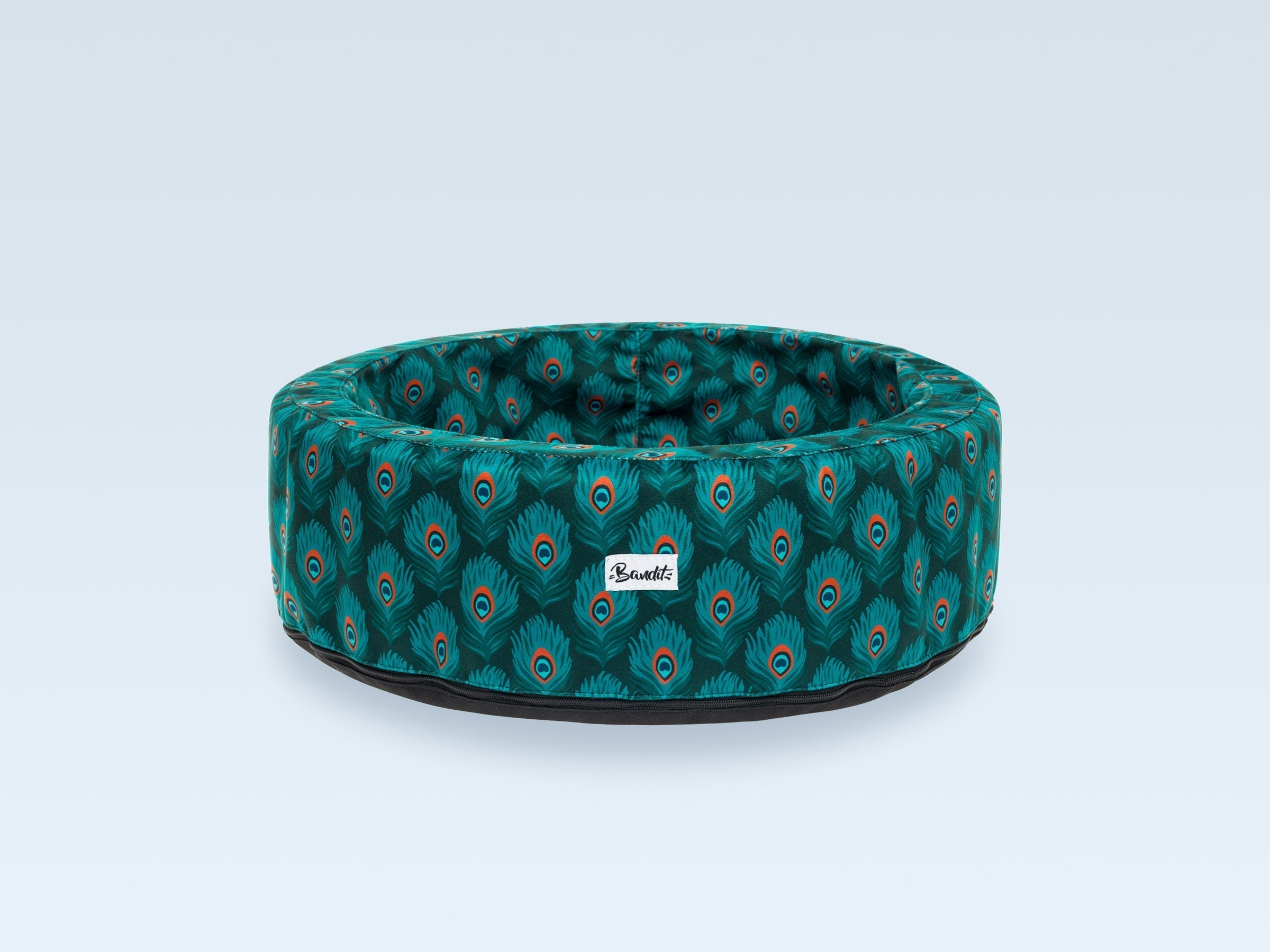 bandit-paniers-pour-chat-rond-plumes-de-paon-panier-paon image 1