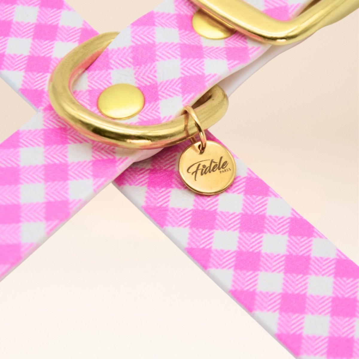 fid-le-paris-l-audacieux-collier-chien-vichy-rose-m image 3