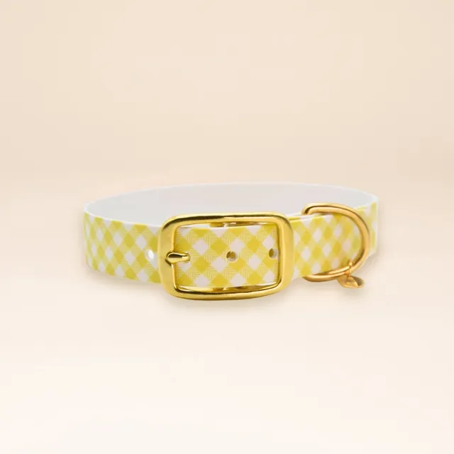 fid-le-paris-l-audacieux-collier-chien-vichy-jaune-imperm-able image 1