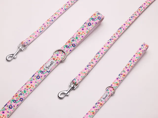 bandit-laisses-pink-blossom-laisse-rose-fleuri-120-cm image 1