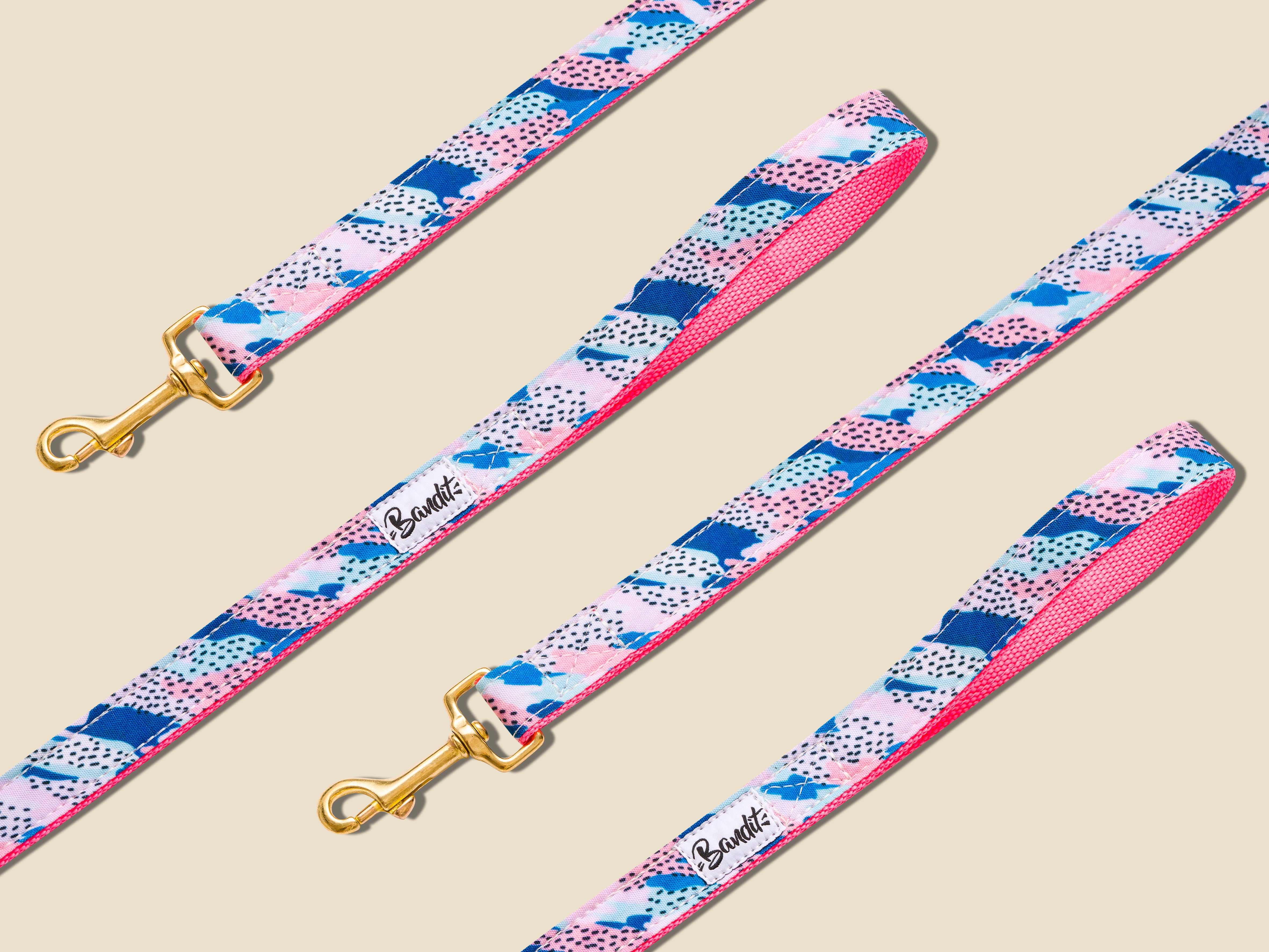 bandit-hippie-cool-laisse-chien-rose-bleu-120-cm image 1