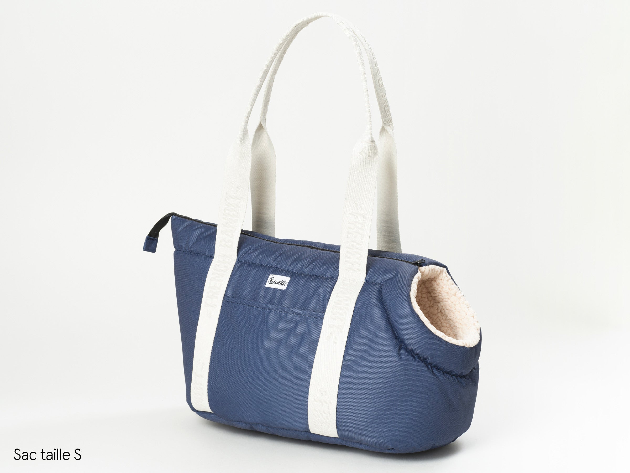 bandit-sac-transport-chien-uni-bleu-gris-taille-s-paule image 3