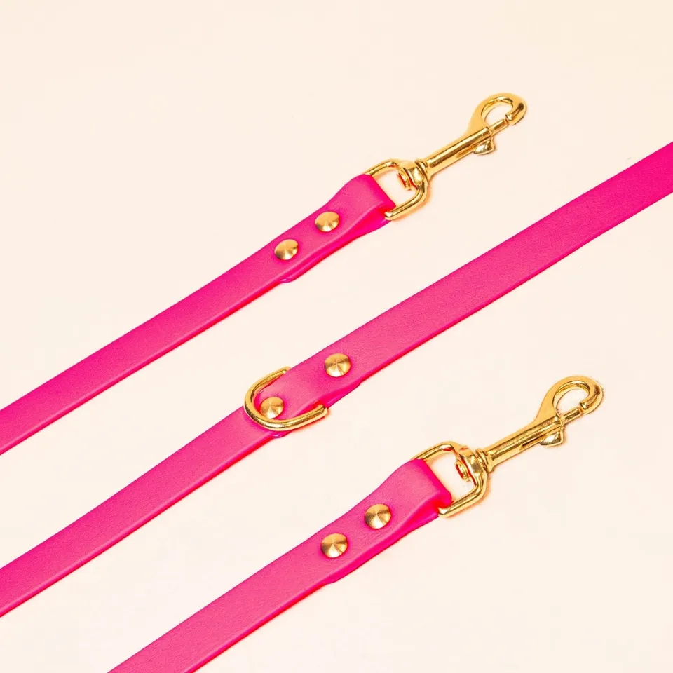 fid-le-laisses-multi-positions-rose-fluo-laisse-chien-16-mm image 1