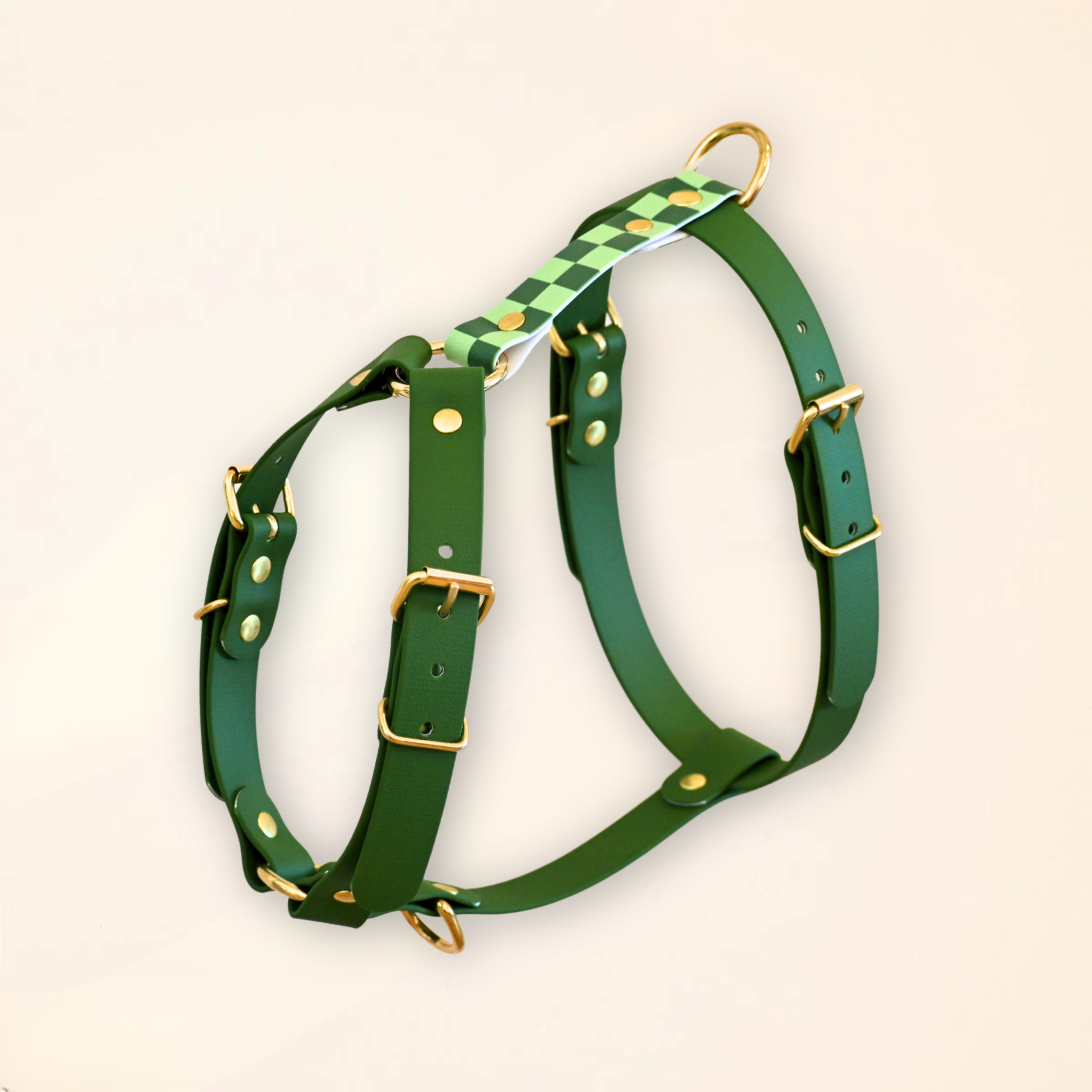 fid-le-paris-damier-harnais-chien-vert-damier-imperm-able image 1