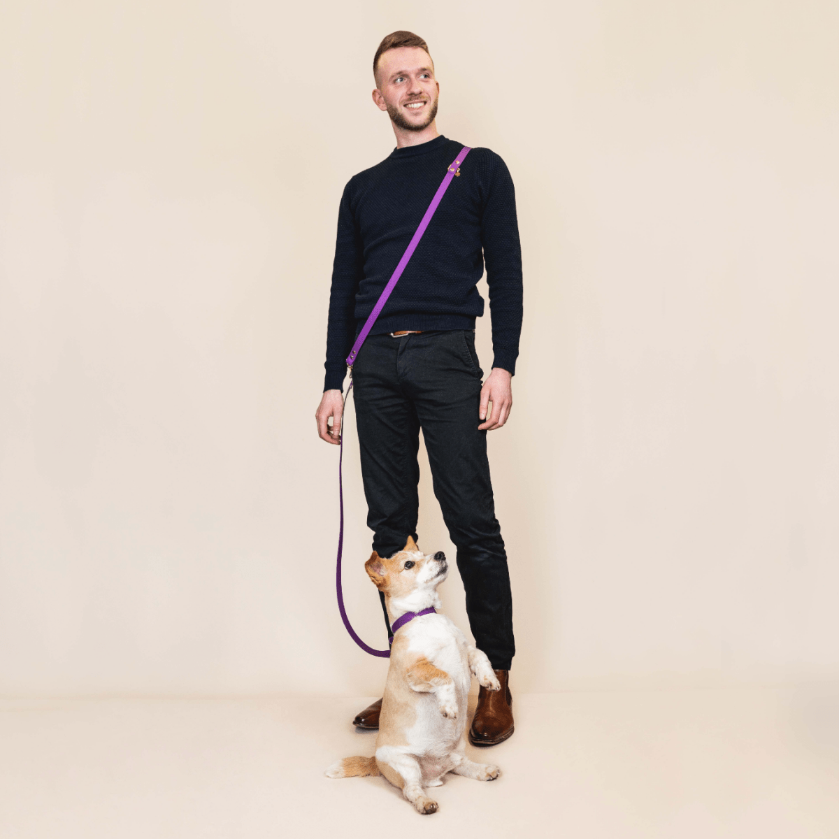 fid-le-paris-laisse-multi-positions-chien-violet-16-mm image 2