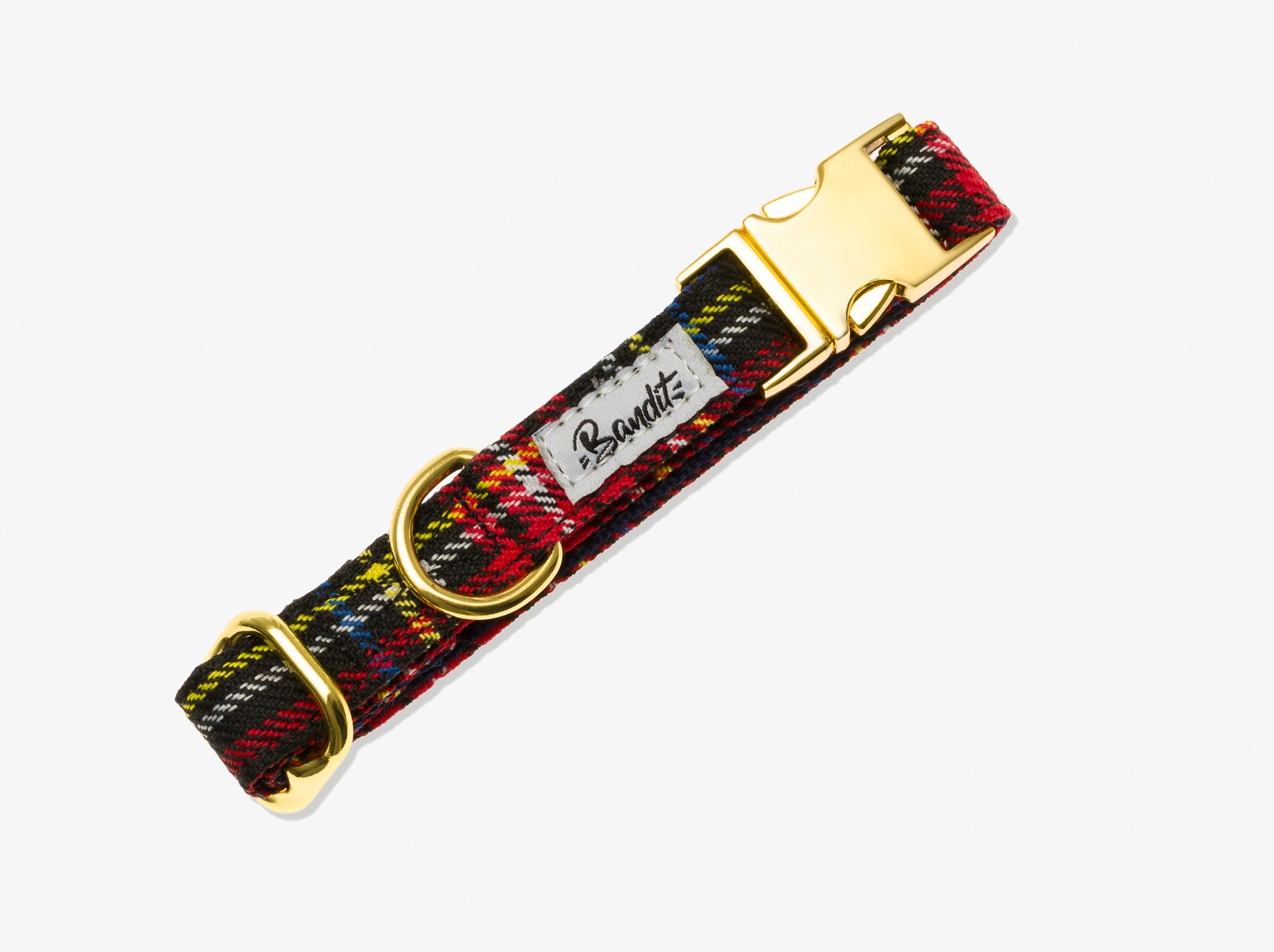 bandit-oh-my-lord-collier-chien-tartan-laiton image 1