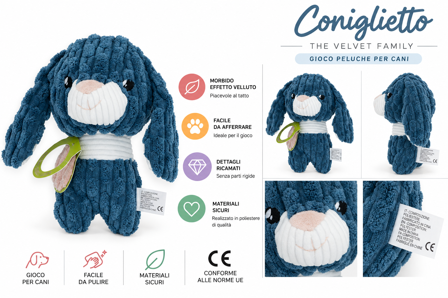 coralpina-velvet-biby-jouet-peluche-chien-lapin-velours image 4