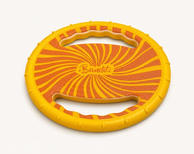 bandit-frisbee-jouet-chien-jaune-souple-flottant image 1