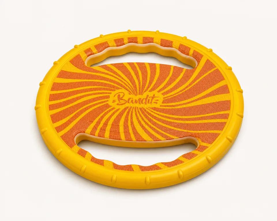 bandit-frisbee-jouet-chien-jaune-souple-flottant image 1