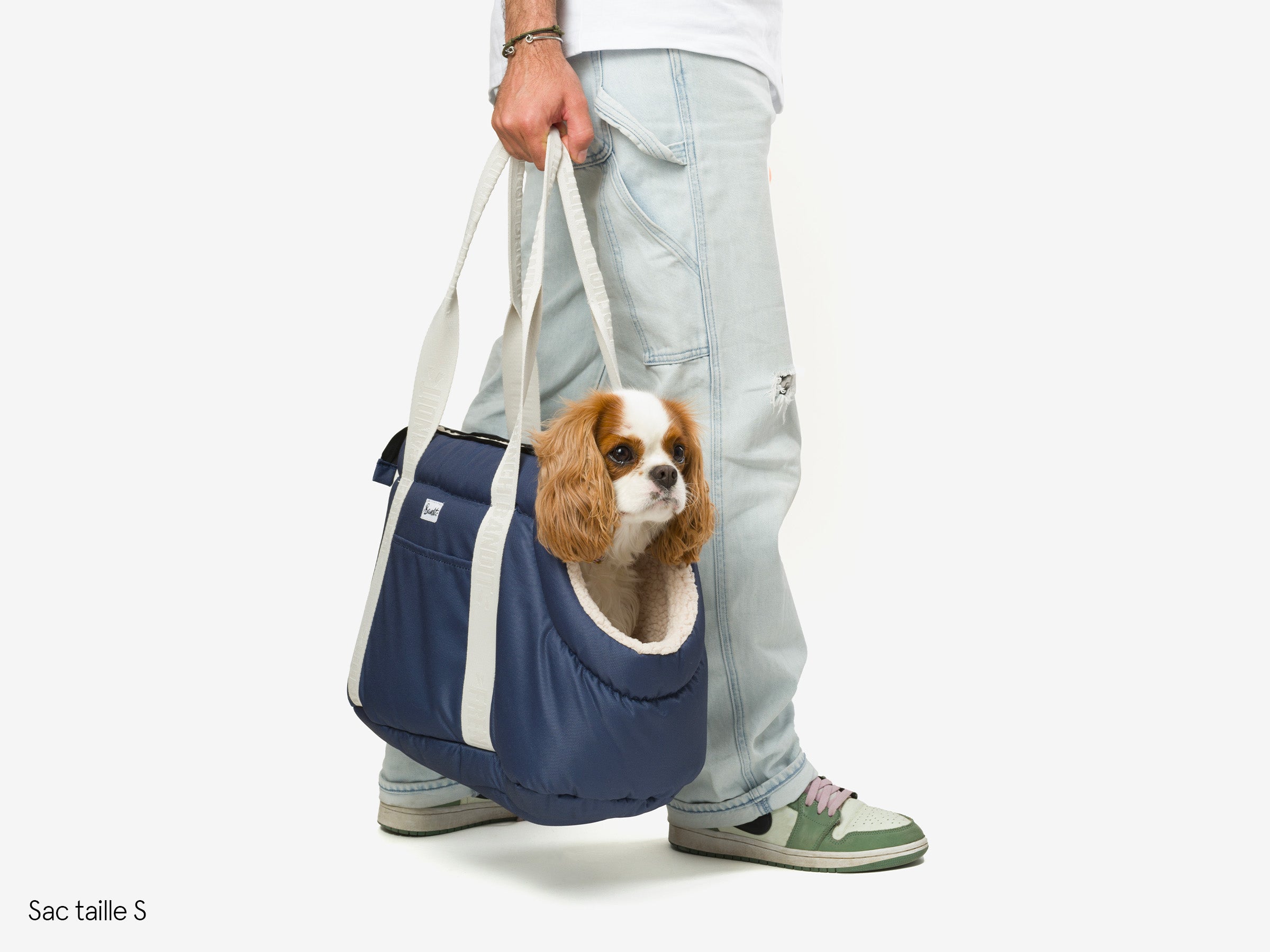 bandit-sac-transport-chien-uni-bleu-gris-taille-s-paule image 5