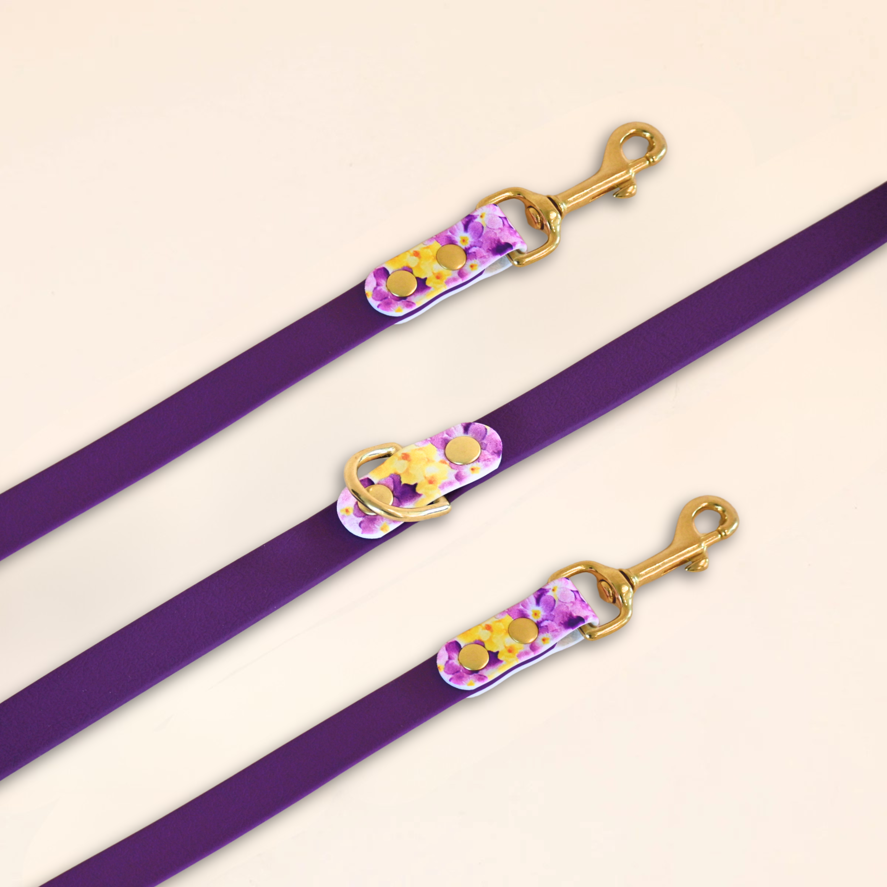 fid-le-paris-bloom-laisse-multi-positions-chien-violet-floral image 1