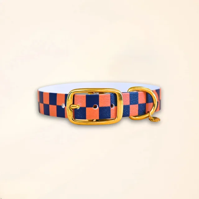 fid-le-paris-collier-damier-chien-bleu-nuit-chic image 1