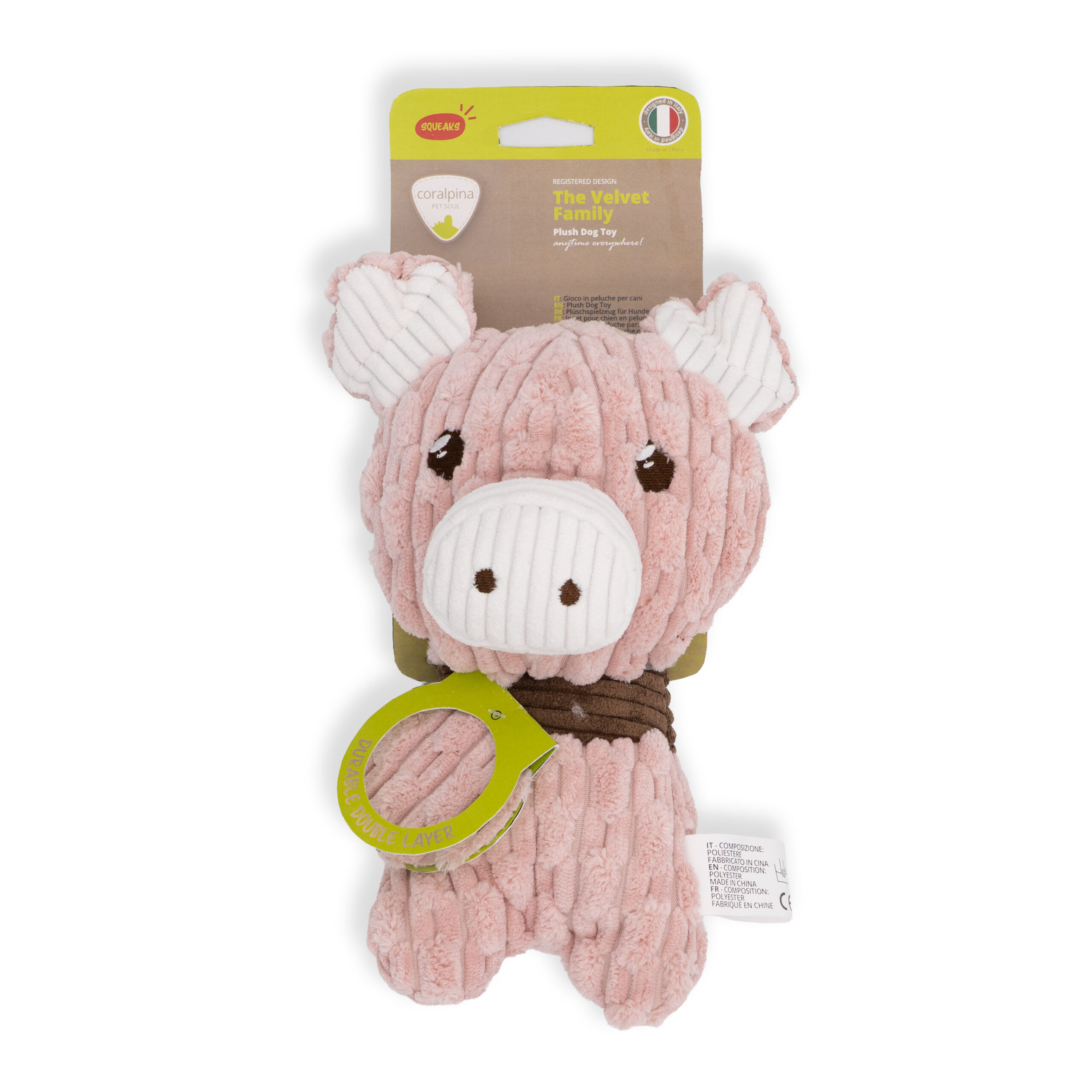 coralpina-velvet-family-rosy-pig-peluche-chien image 2