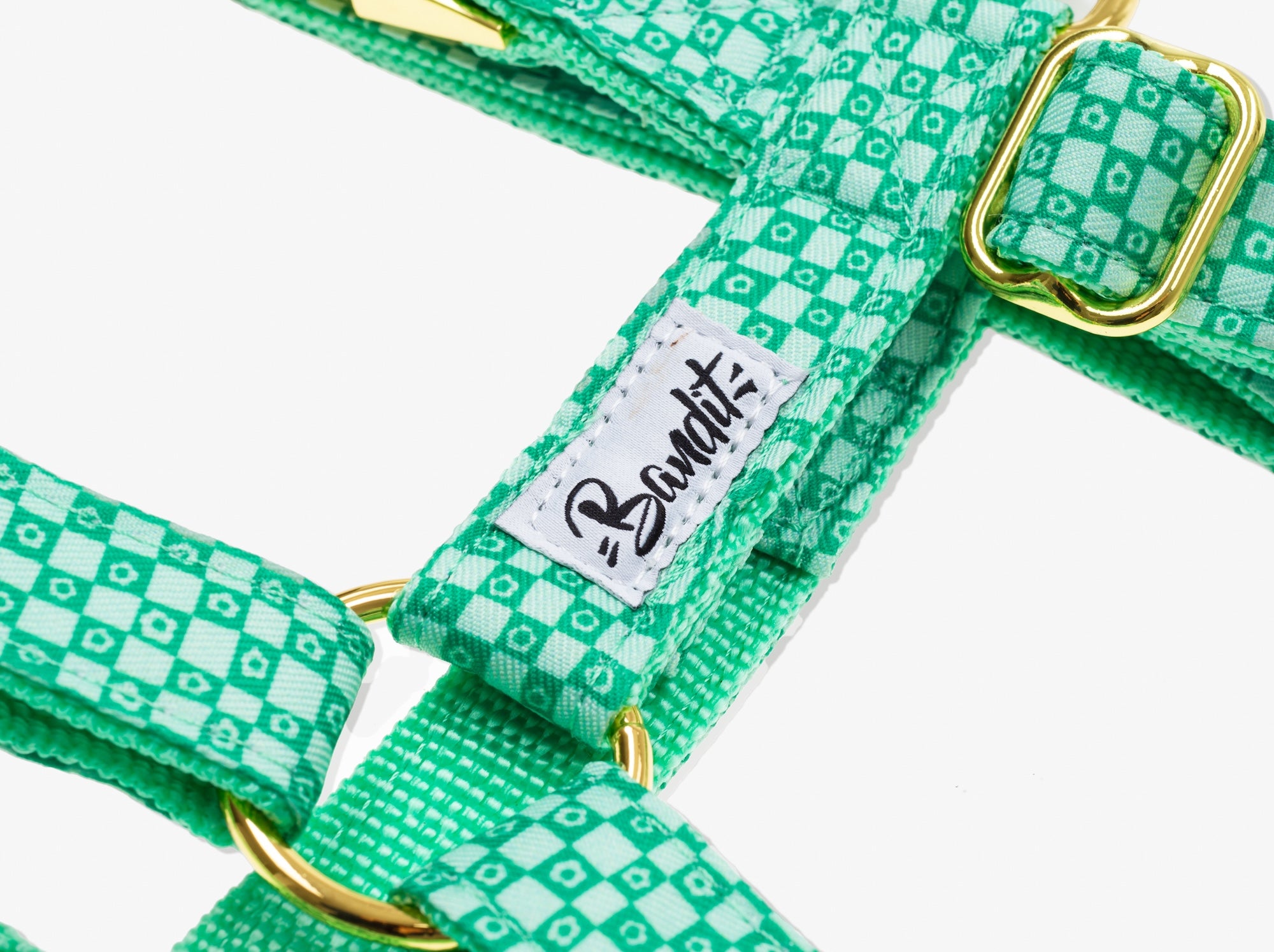 bandit-green-vibes-only-harnais-chien-carreaux-verts-m image 4