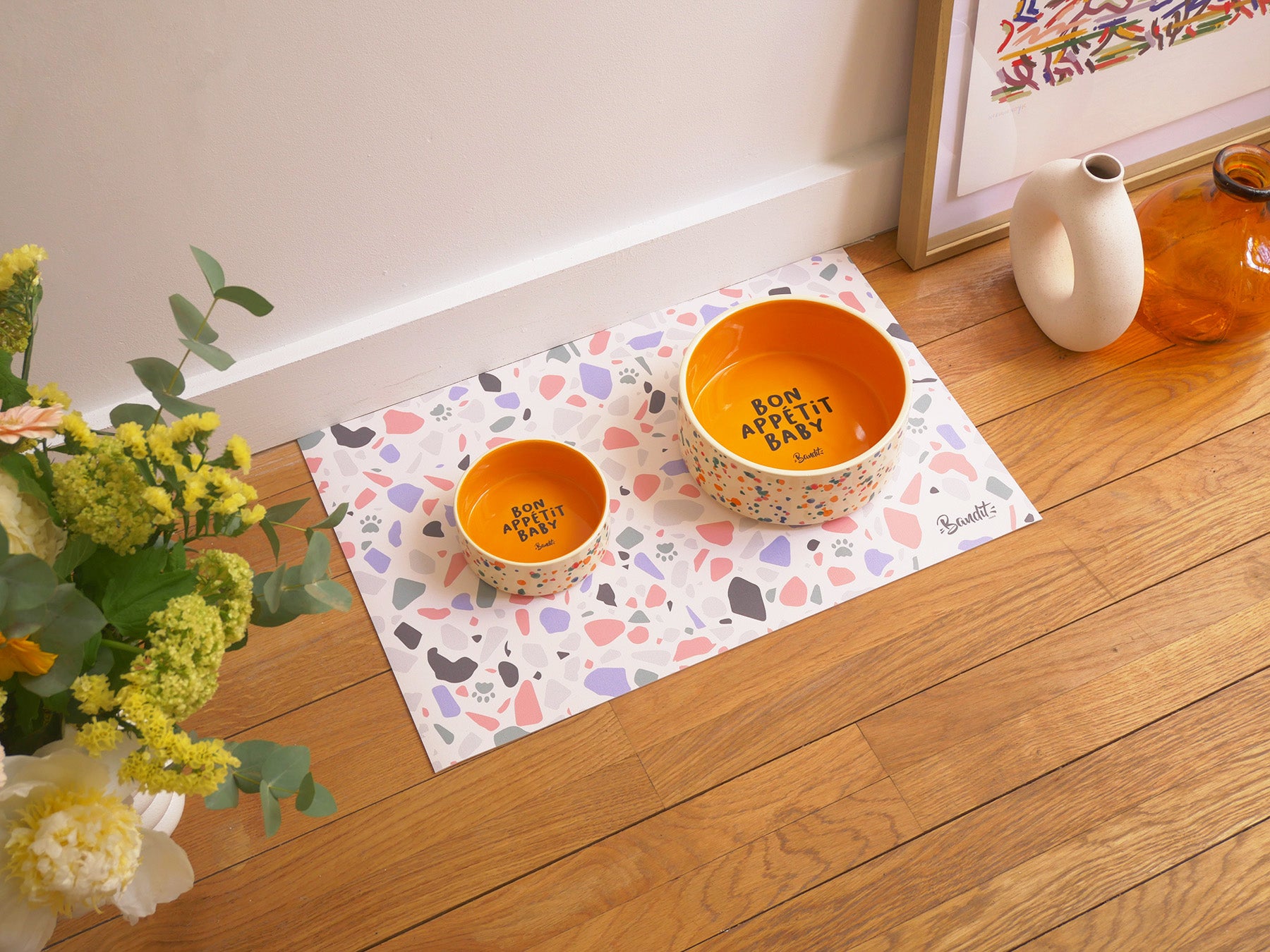 bandit-tapis-de-gamelle-terrazzo-pastel-55x35-chien-chat-pvc image 4