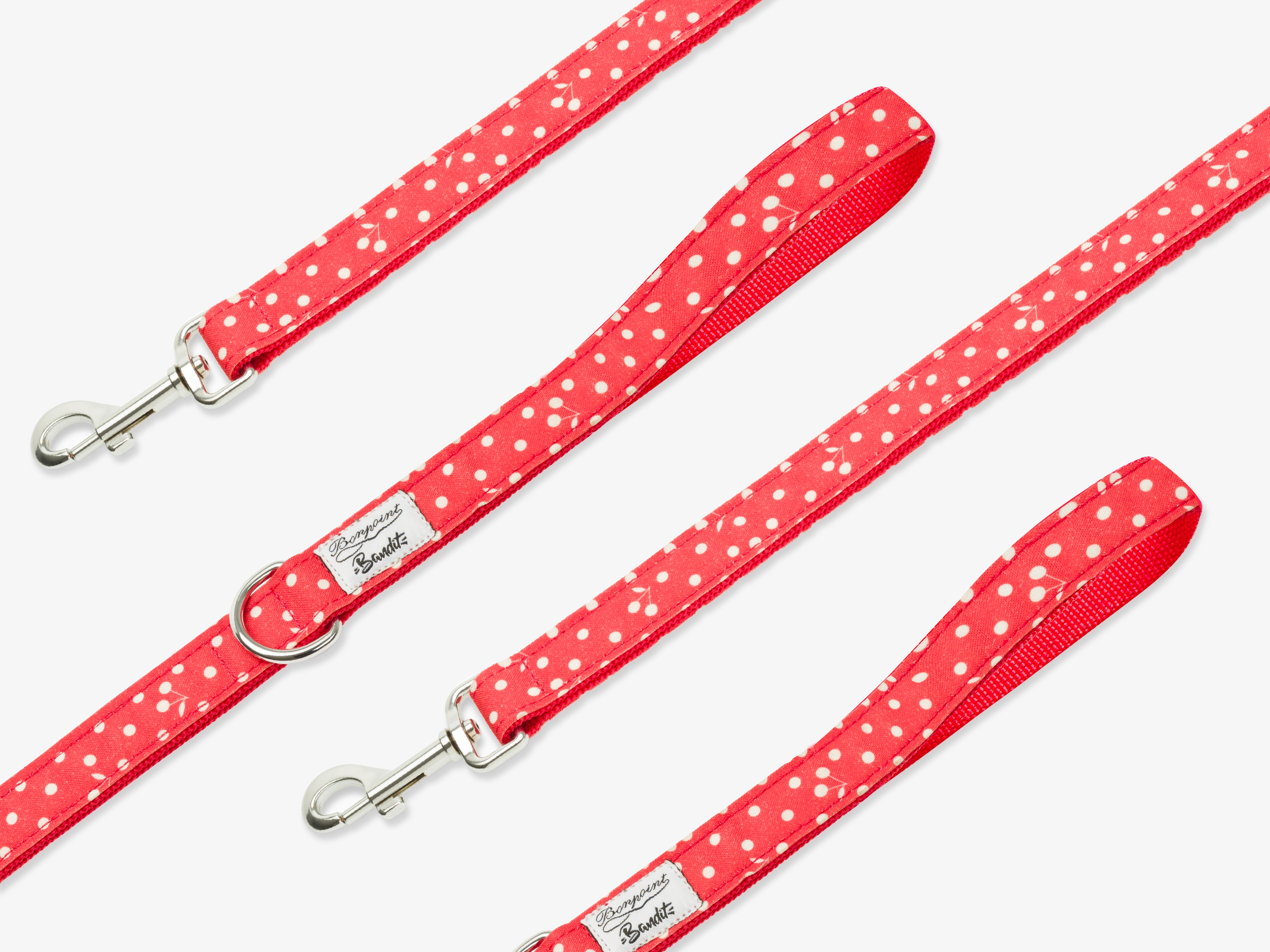 bandit-laisses-laisse-chien-coquelicot-120-cm-pois-cerises image 1