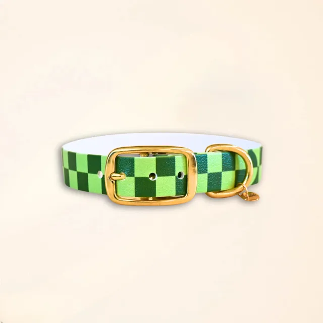 fid-le-paris-damier-collier-chien-vert-m-34-40-cm-waterproof image 1