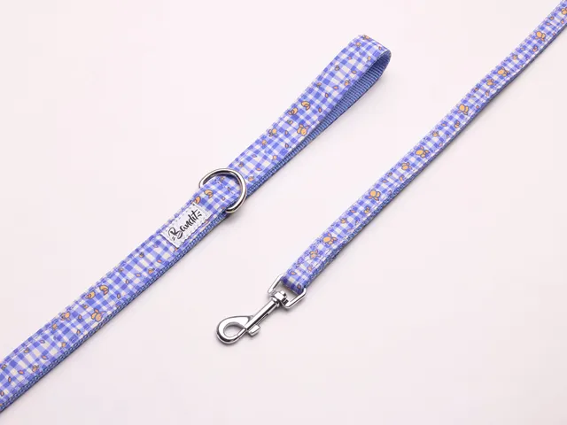 bandit-vichy-lemonade-laisse-chien-bleue-120cm-nylon image 1
