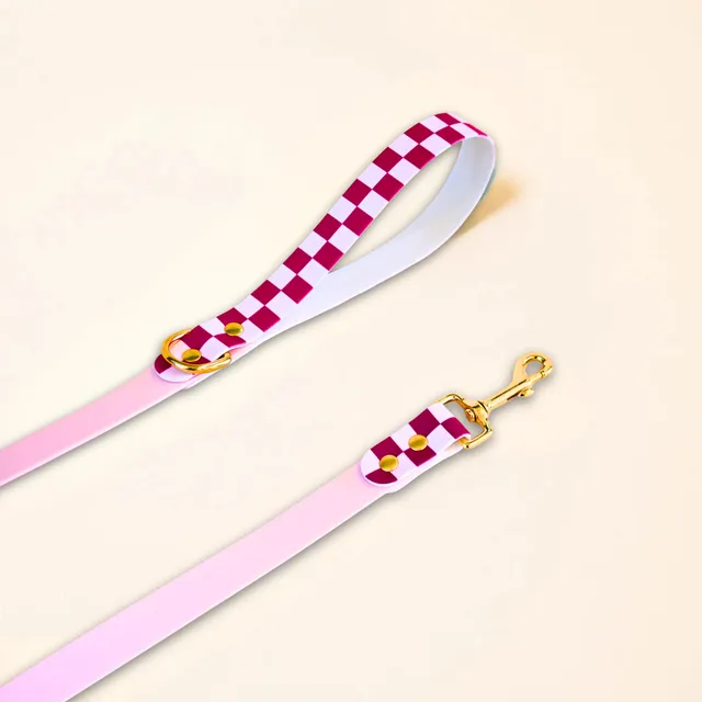 fid-le-paris-damier-laisse-chien-rose-20-mm-imperm-able image 1