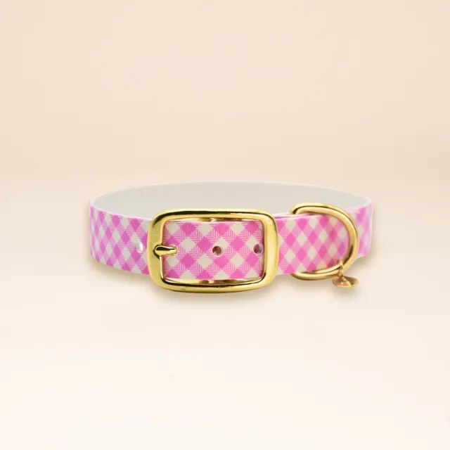 fid-le-paris-l-audacieux-collier-chien-vichy-rose-m image 1