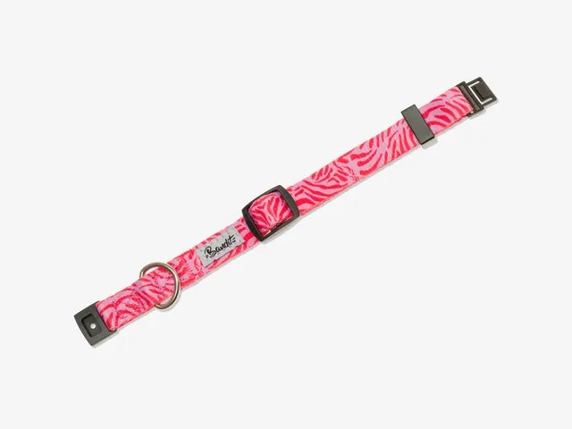bandit-pink-zebra-collier-chat-z-bre-rose-anti-tranglement image 1